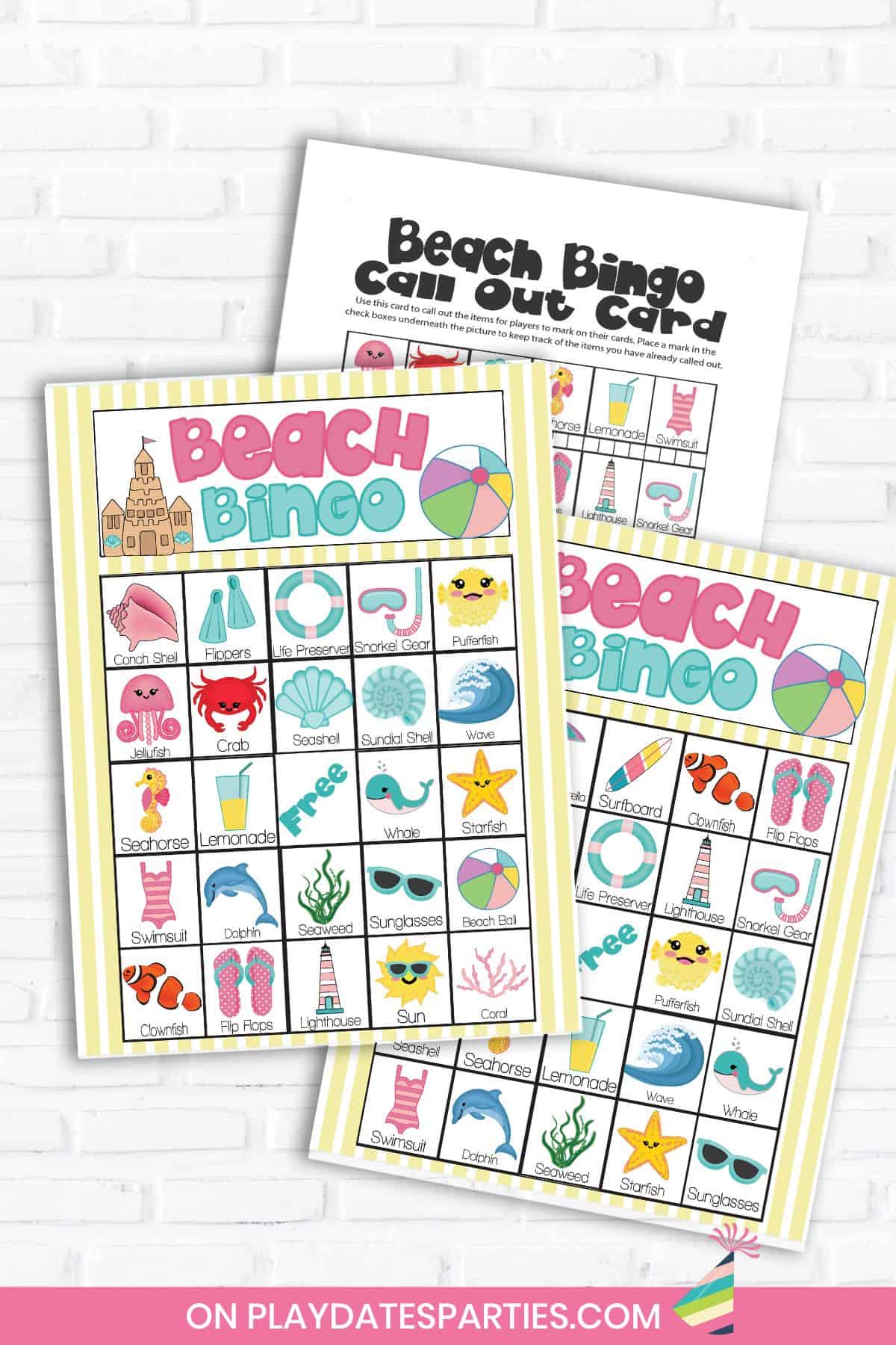 Beach Bingo Cards (Full Page Cards)