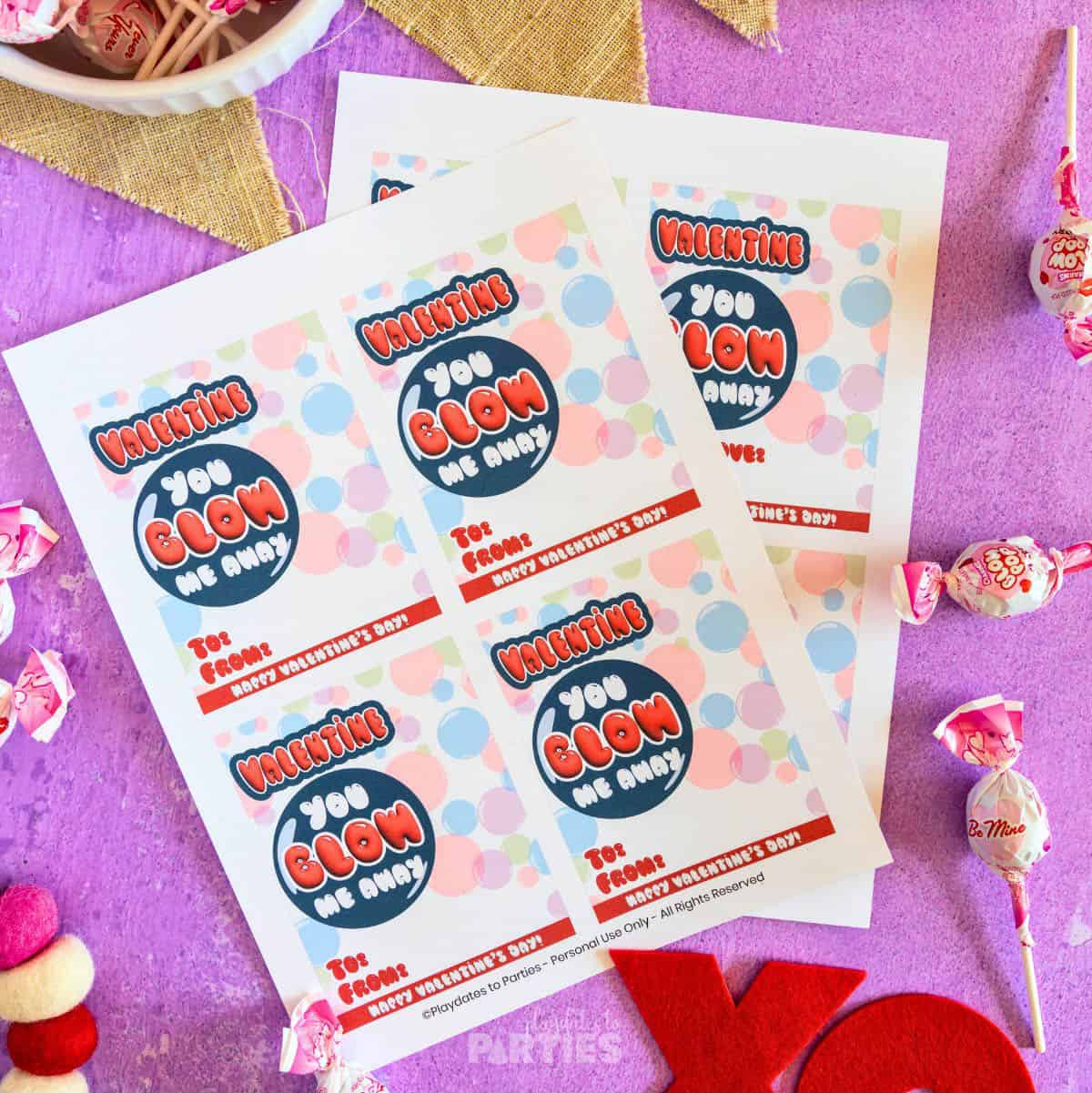 Blow Pop Valentine Gift Cards