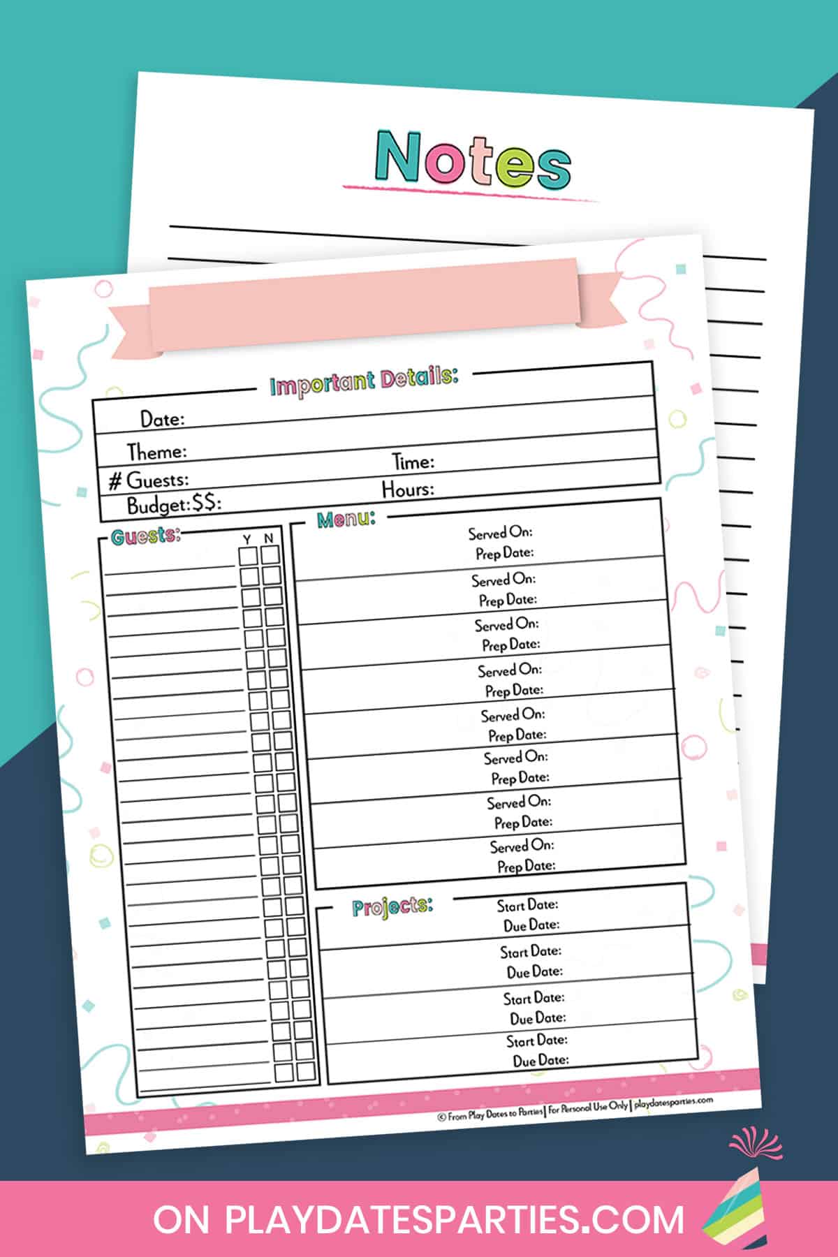 Birthday Planner Snapshot Page