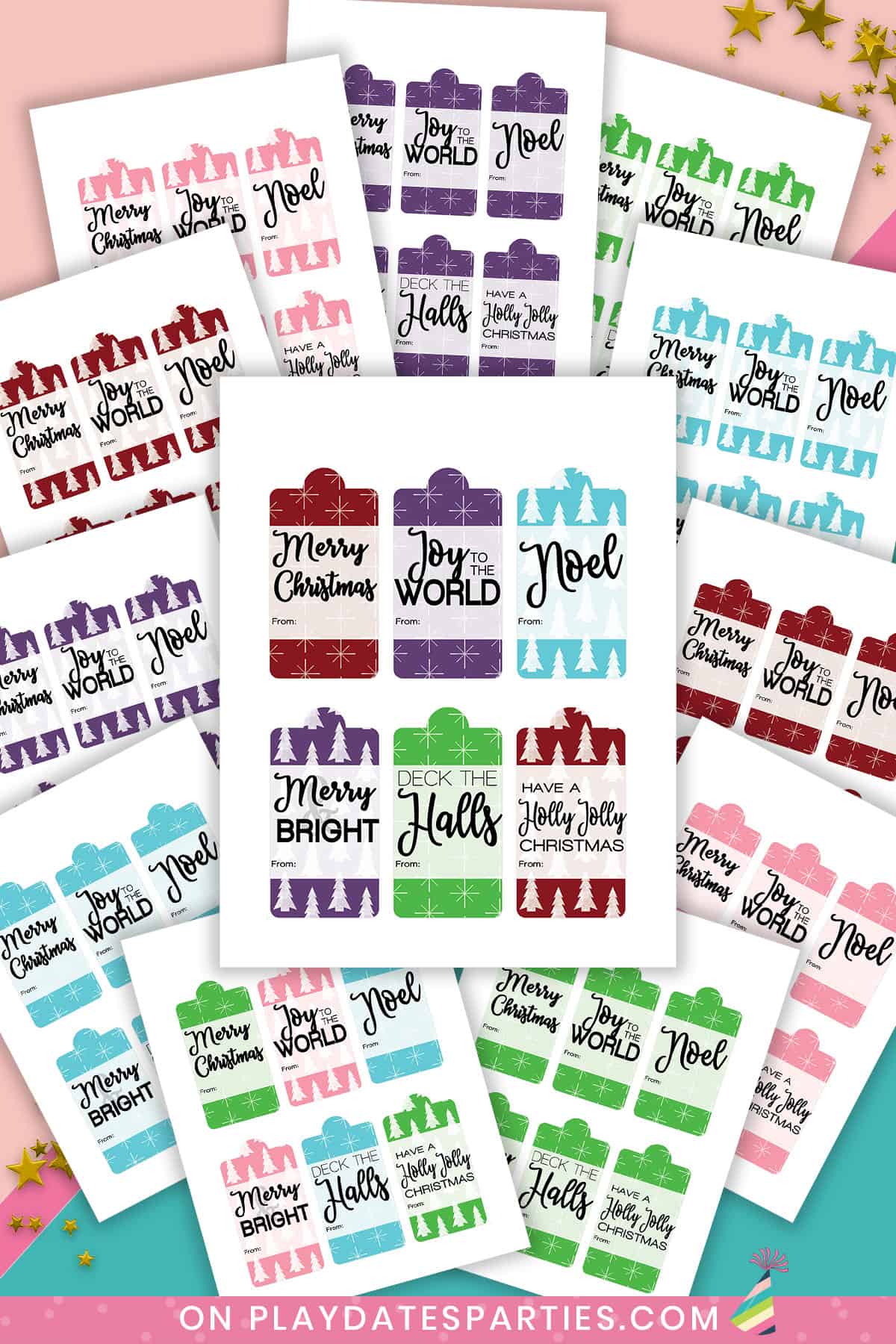 Printable Christmas Gift Tags - Cheerful and Bright
