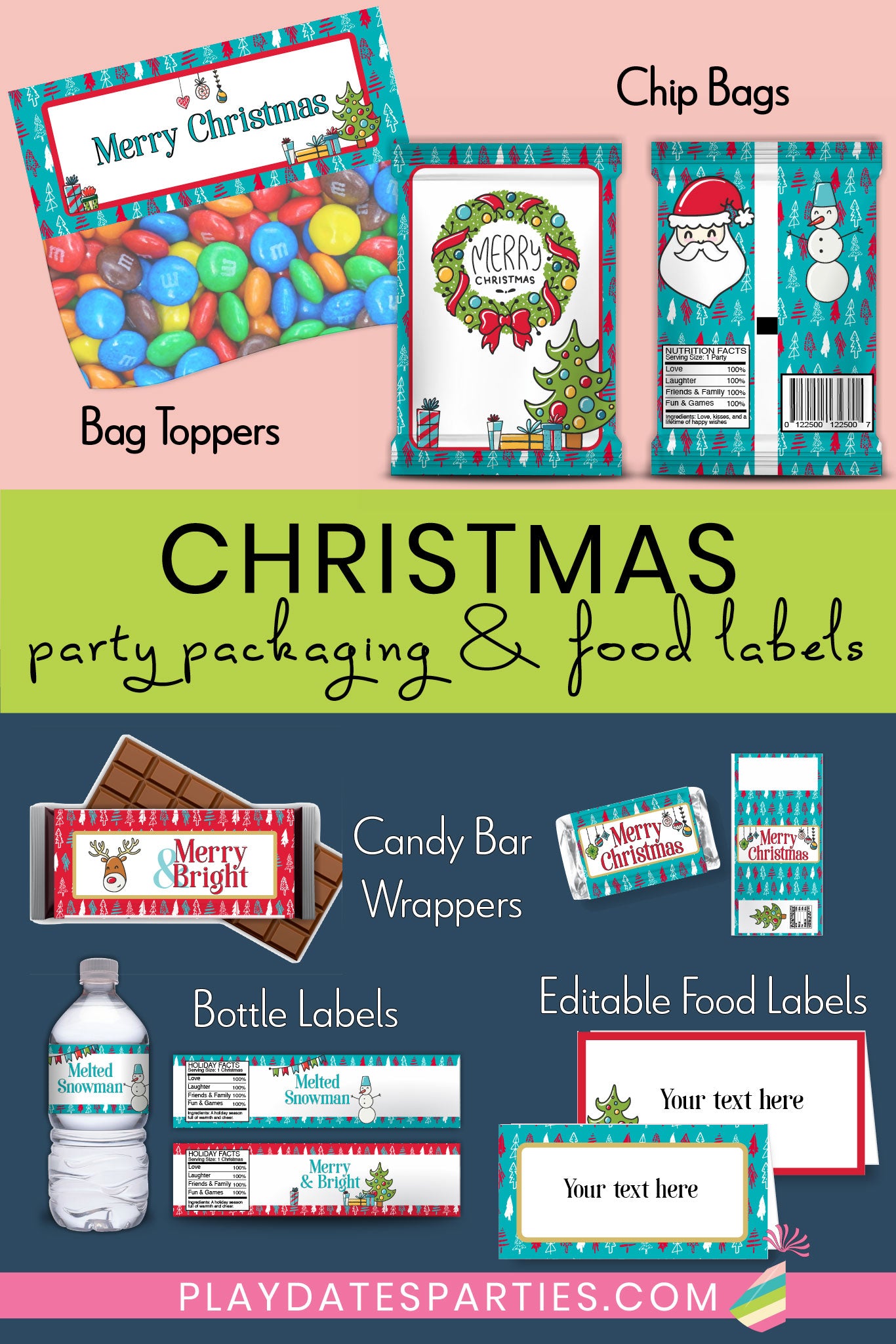 Merry & Bright Christmas Party Printables (Giant Bundle!)