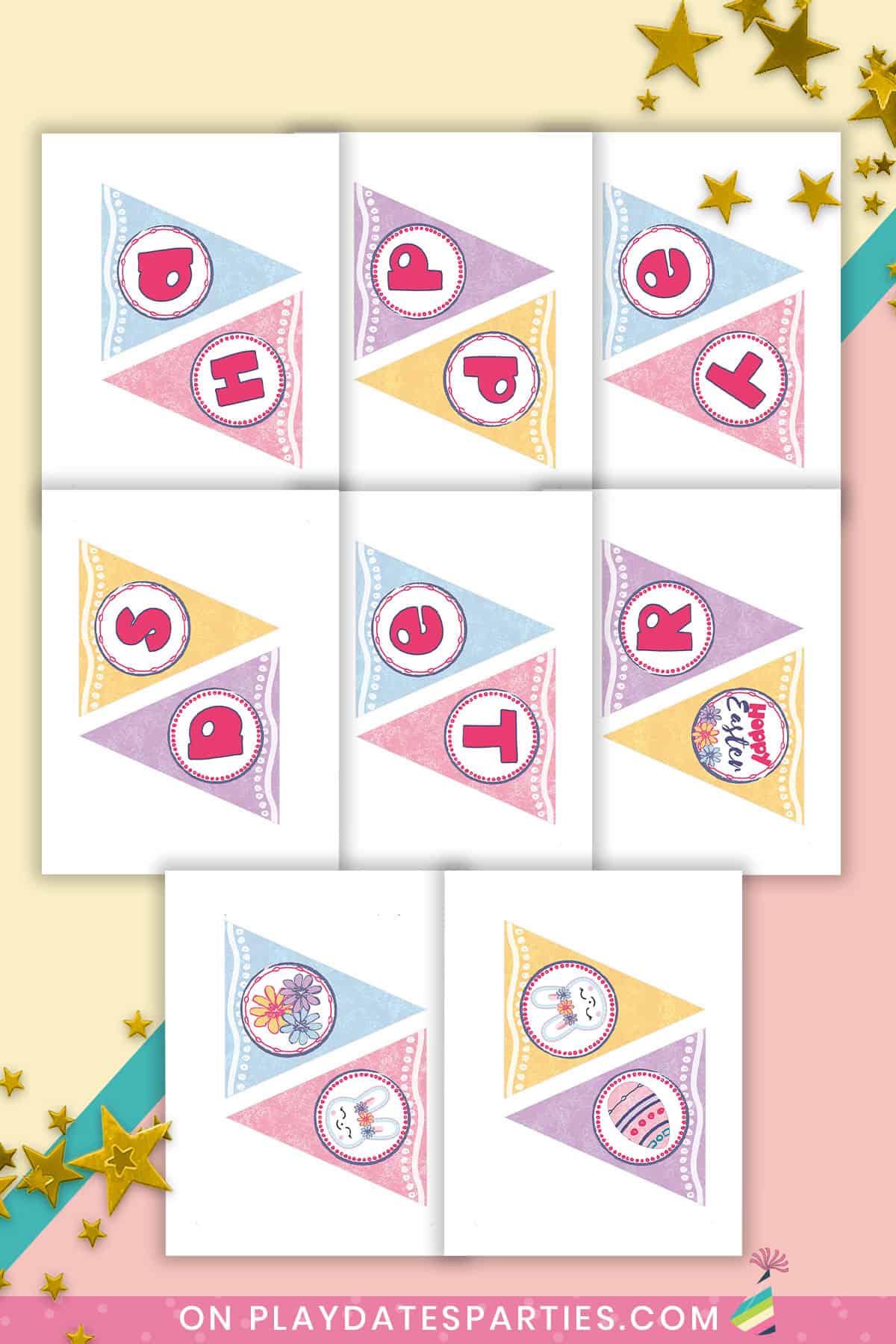 Easter Banner - Watercolor Pastels (Pre-Filled)