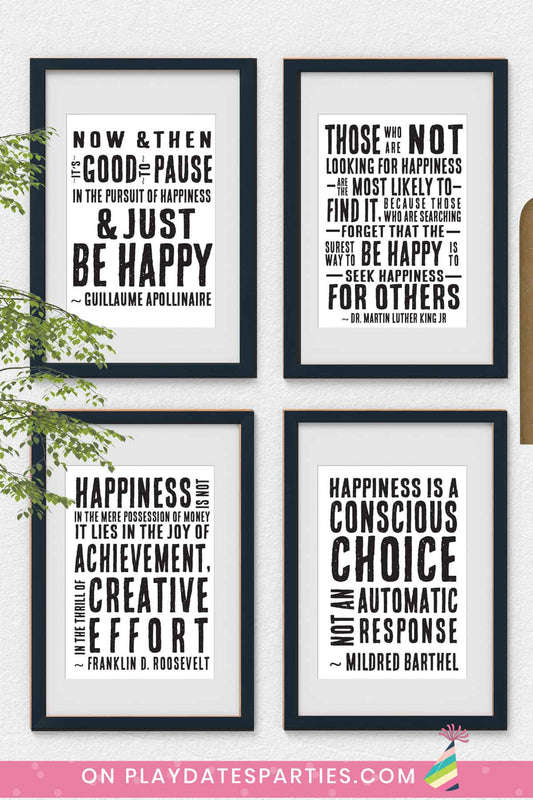 Motivational Art Print Bundle - Happiness Quotes