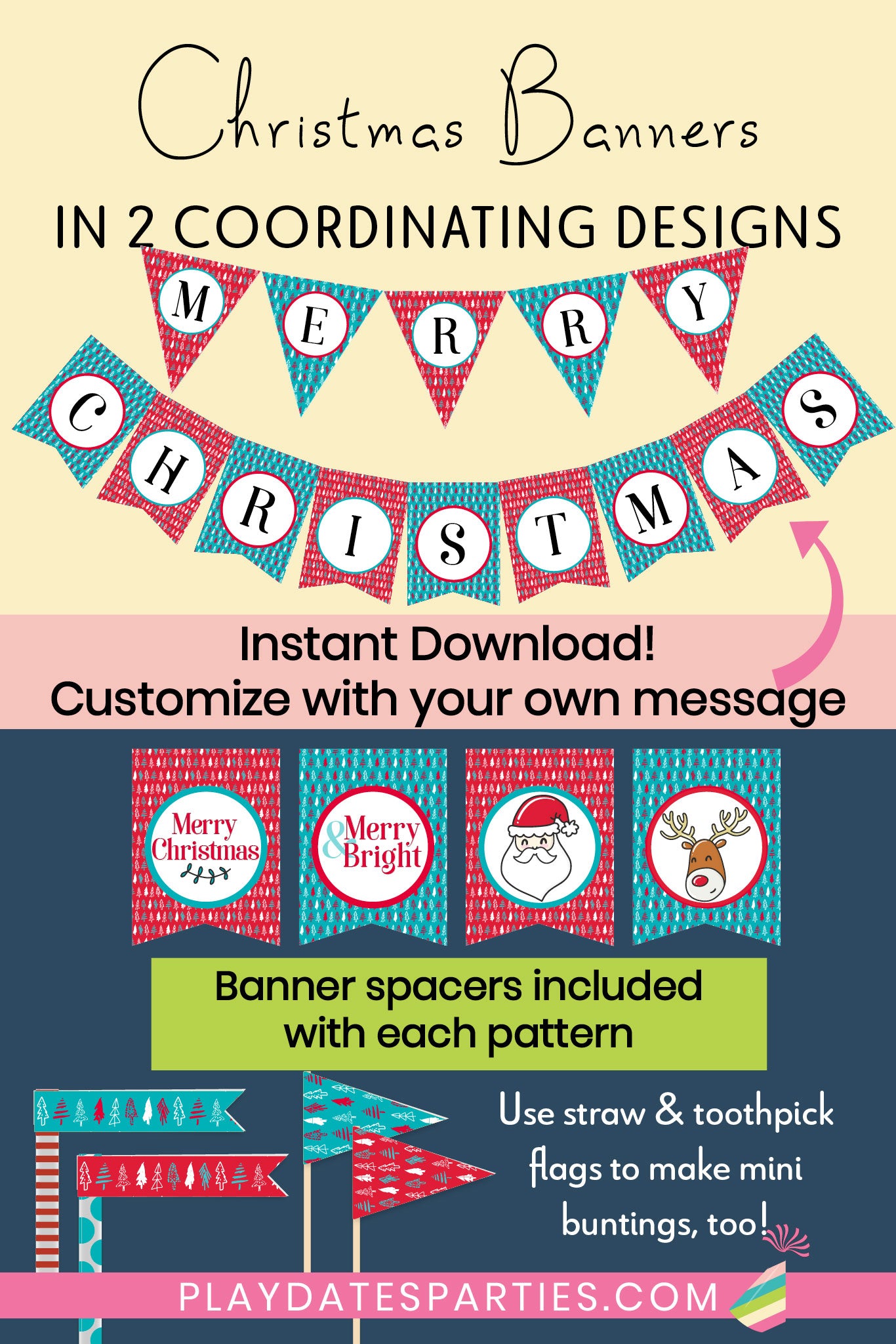 Merry & Bright Christmas Party Printables (Giant Bundle!)