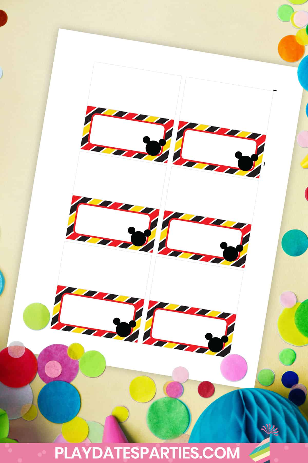 Mickey Mouse Inspired Table Tent Cards