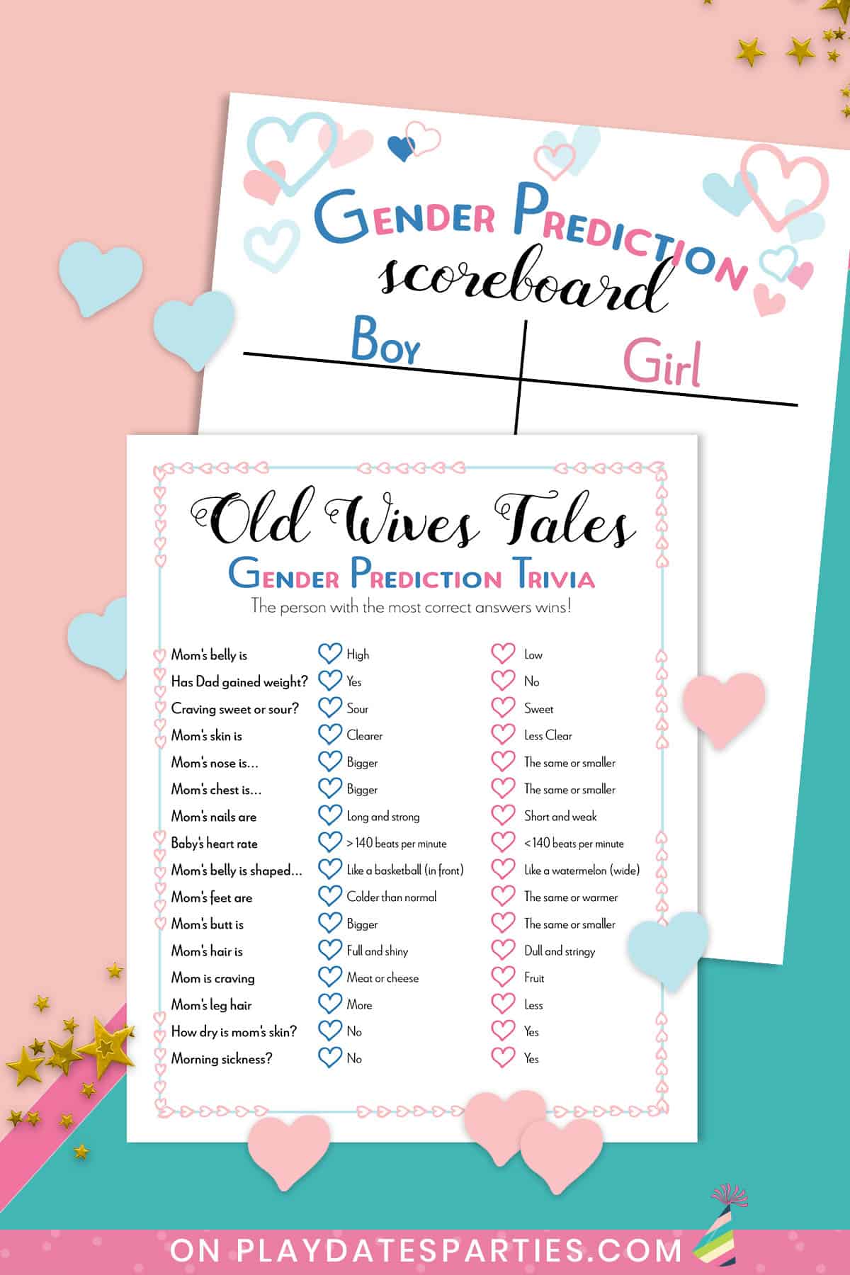 Old Wives Tale Trivia (Baby Shower/Gender Reveal Party Game) image