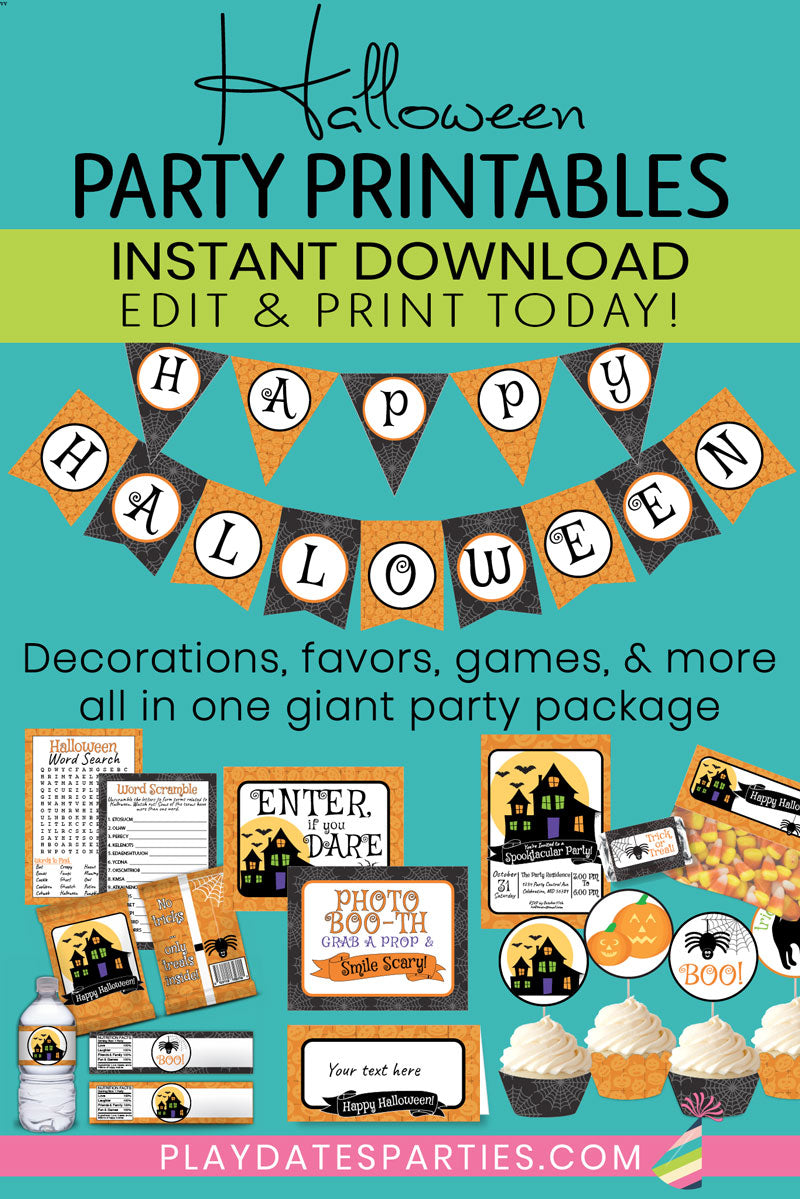 Halloween Party Printables (Giant Bundle!) – PlayDates to Parties