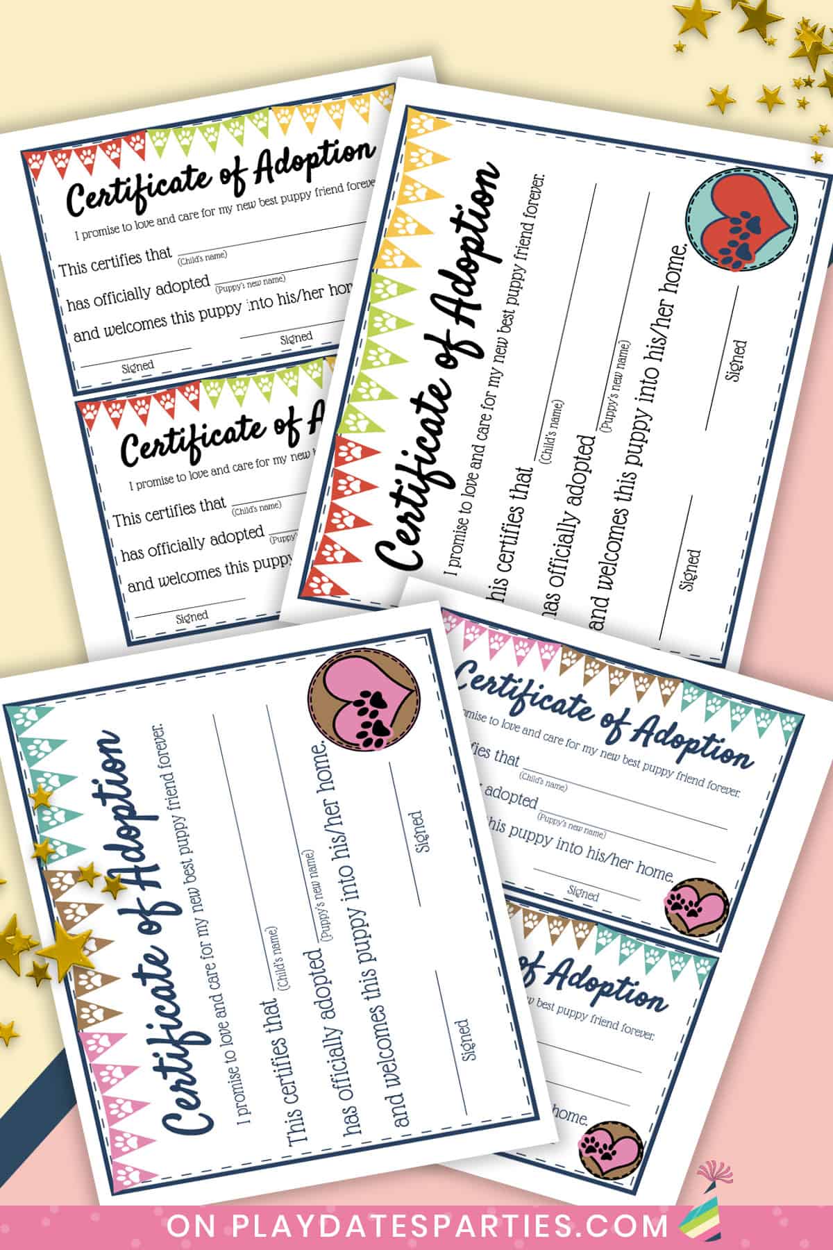 Plush Puppy Adoption Certificate