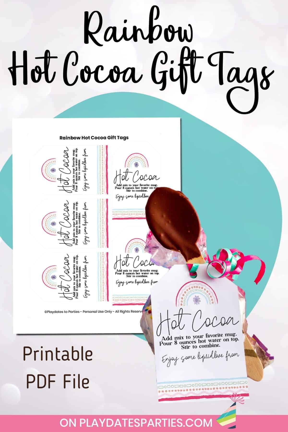 Rainbow Hot Cocoa Printable Tags