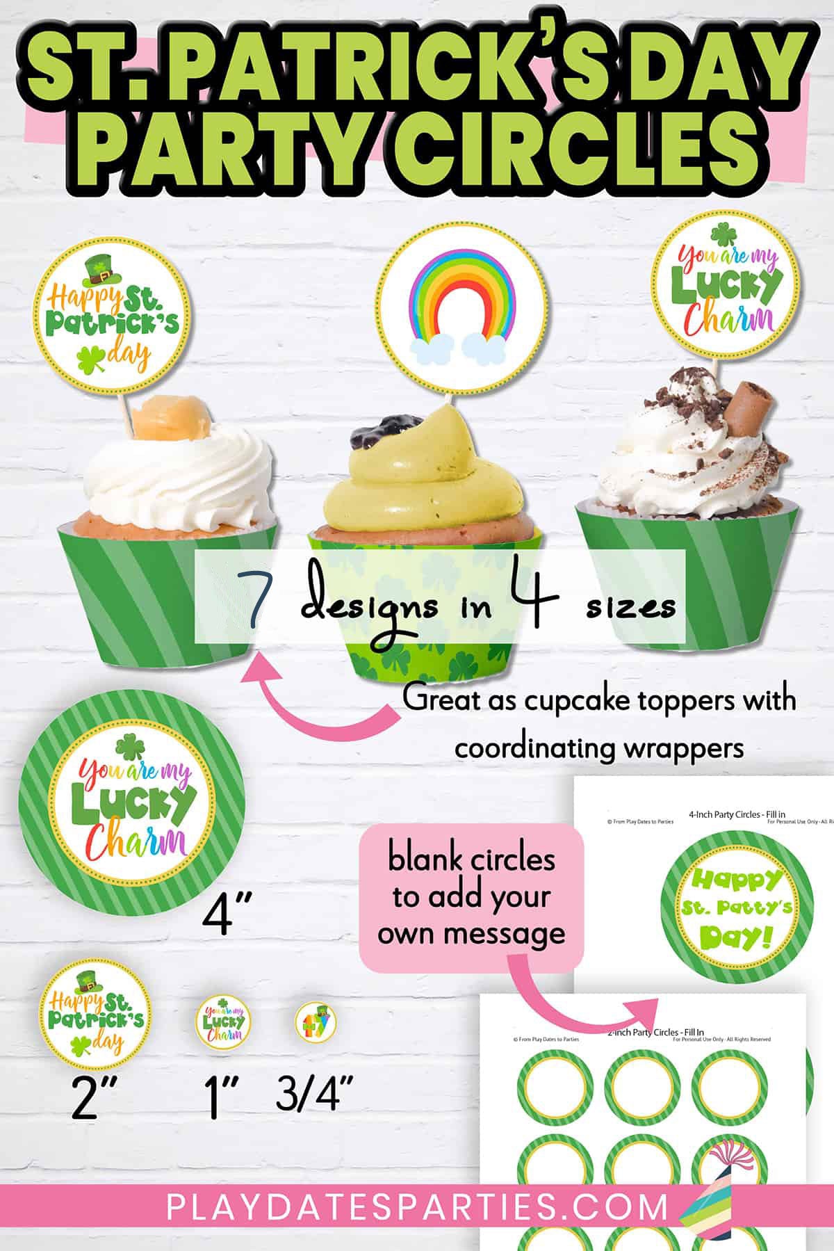 St. Patrick's Day Circle Tags