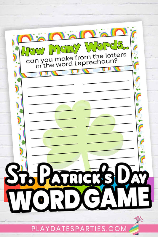 St. Patrick's Day Word Race Game
