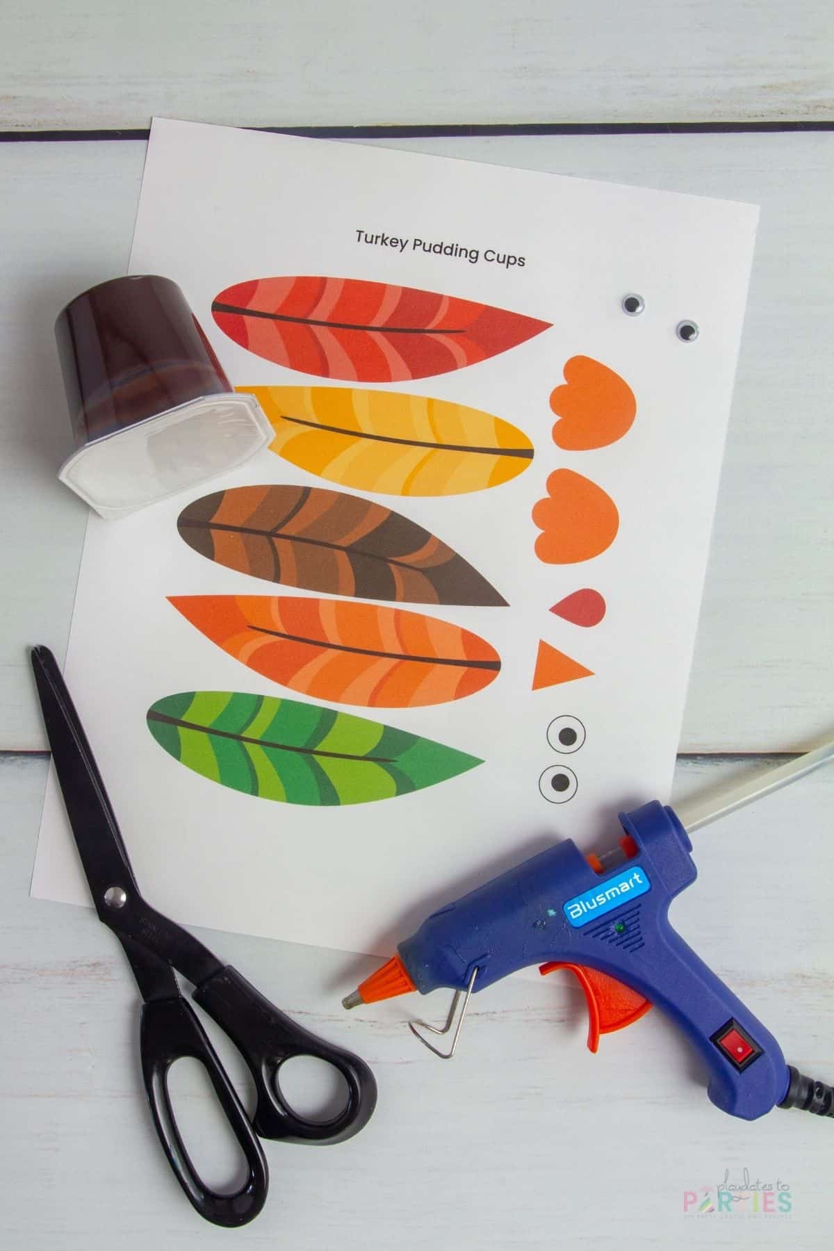 Printable Turkey Parts (for Turkey Pudding Cups & other Crafts)