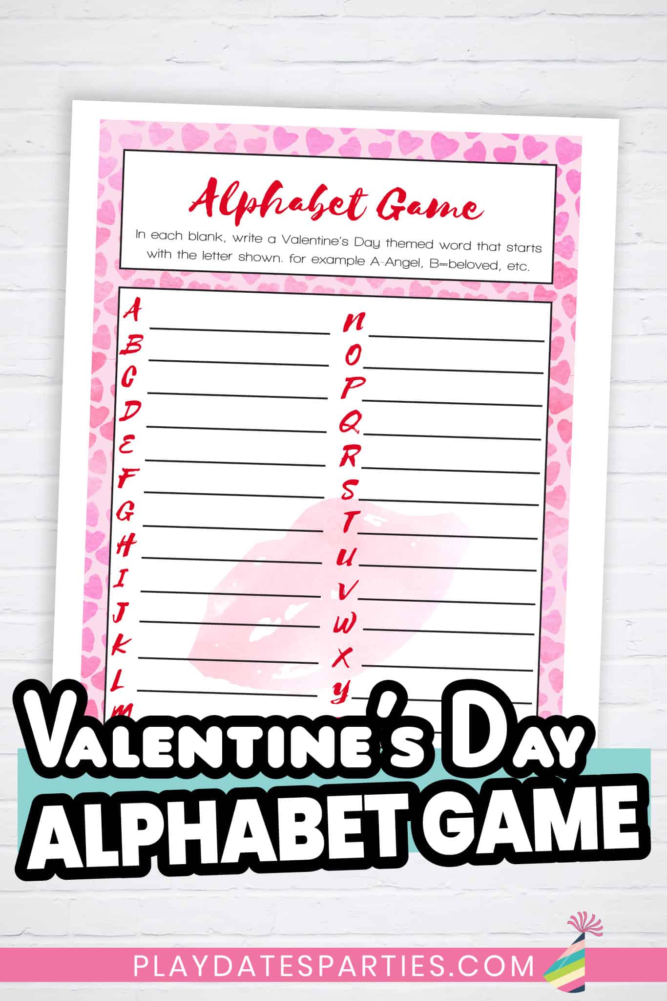 Valentine's Day Alphabet Game