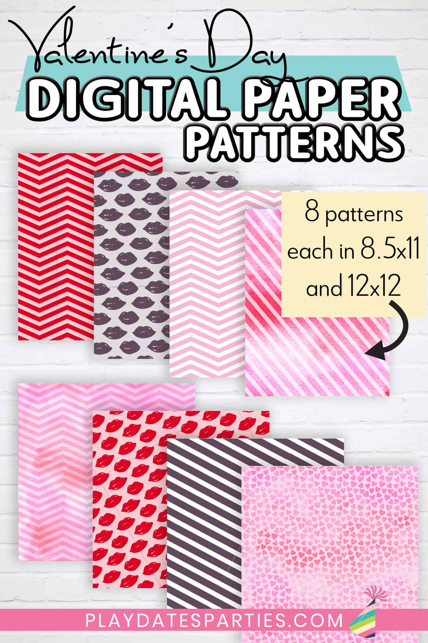 Valentine's Day Digital Paper Patterns