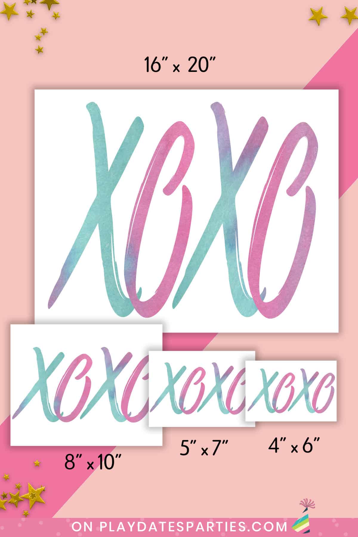 XOXO Watercolor Art Print