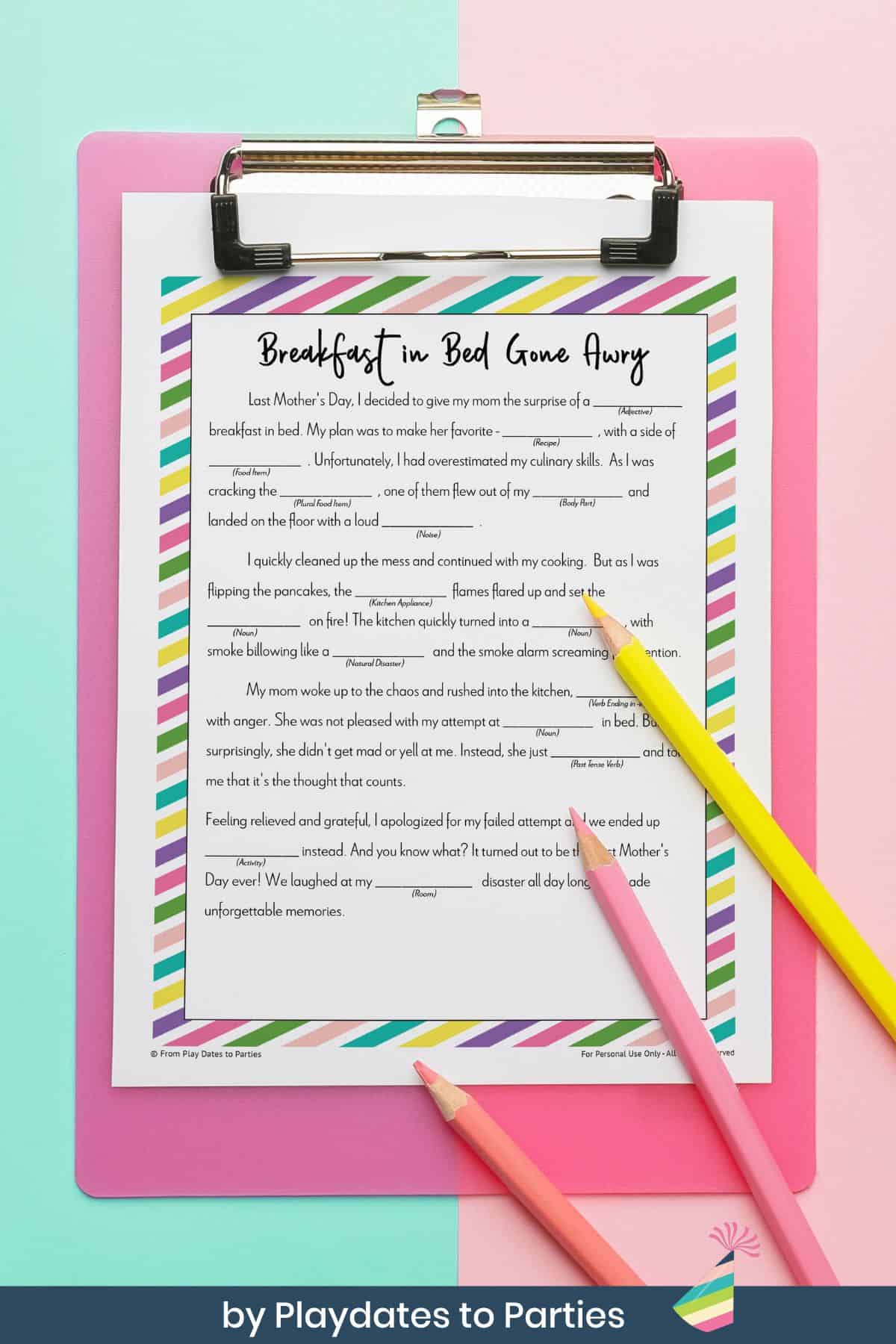 Printable Mother's Day Mad Libs Stories