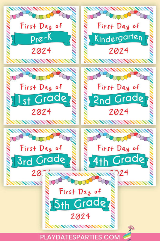 Printable First Day of School Sign (with annual updates)