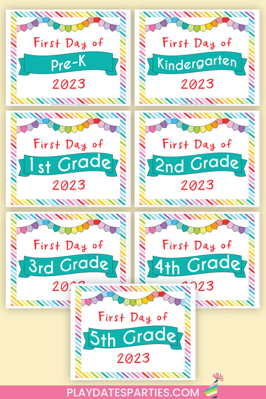 Printable First Day of School Sign (with annual updates)