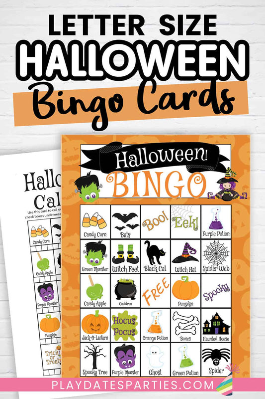 Printable Halloween Bingo Cards - Full Size