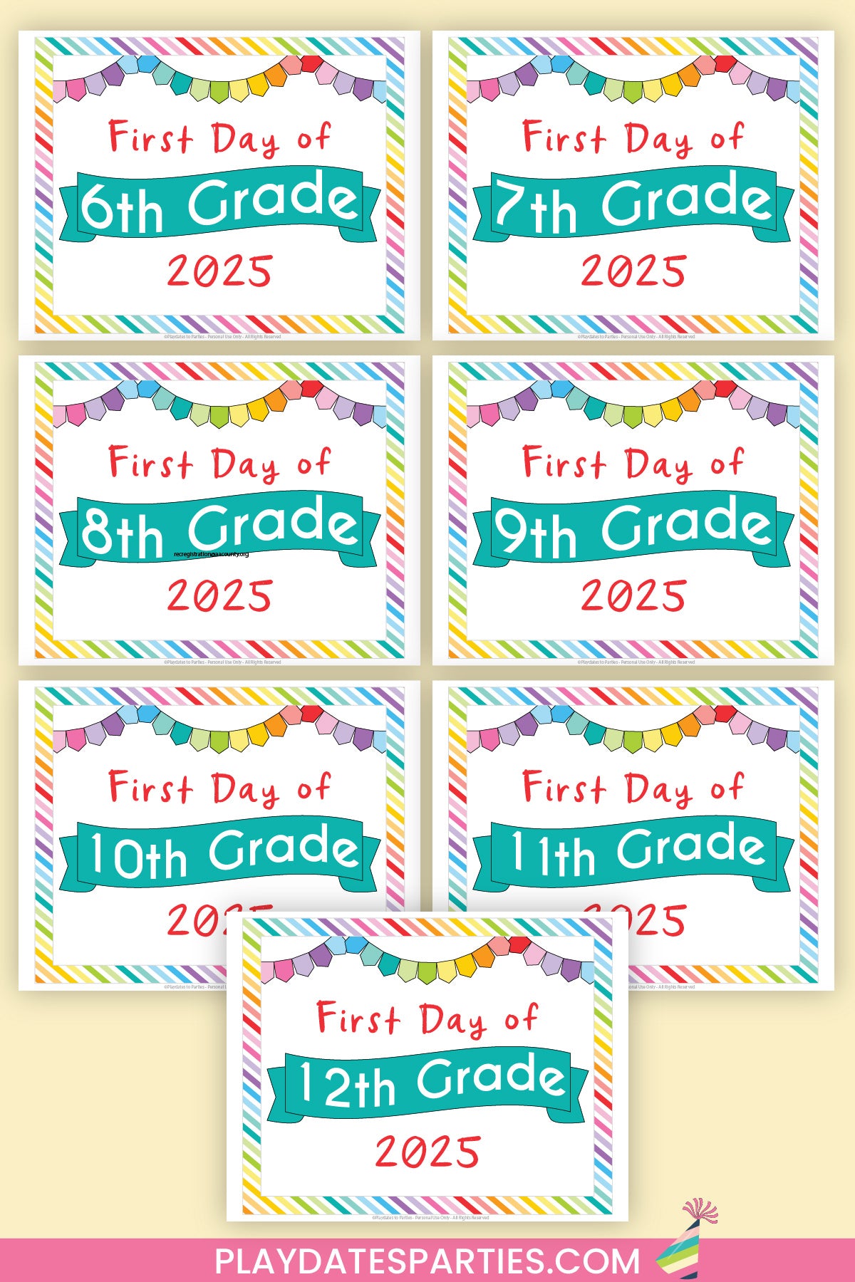 Printable First Day of School Sign (with annual updates)