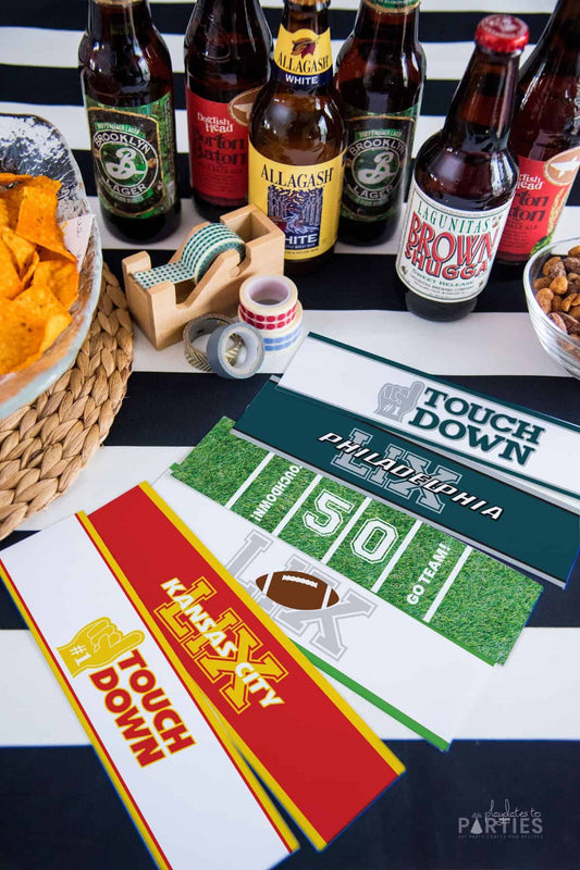 Team Spirit Bottle Labels for the Big Game