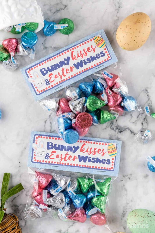 Bunny Kisses and Easter Wishes Treat Bag Toppers