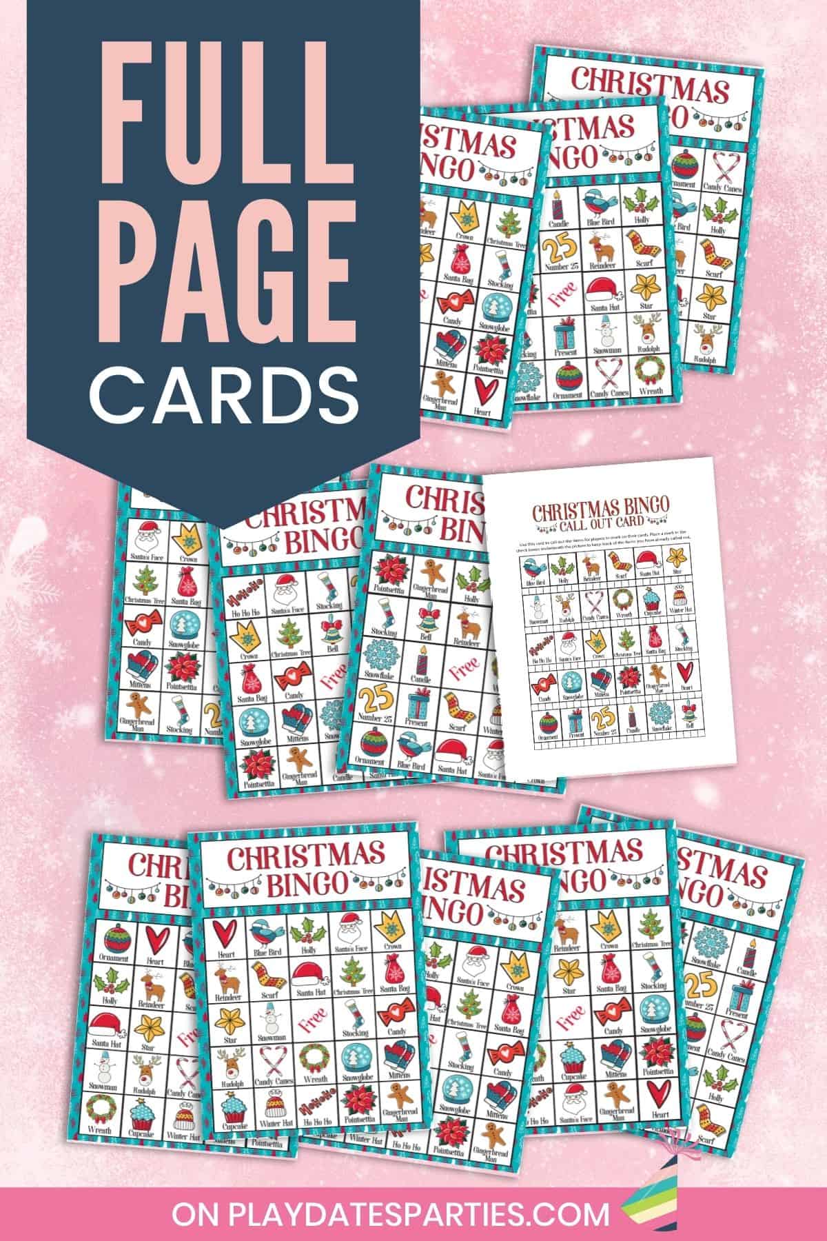 Christmas Bingo Cards (Full Page Cards)