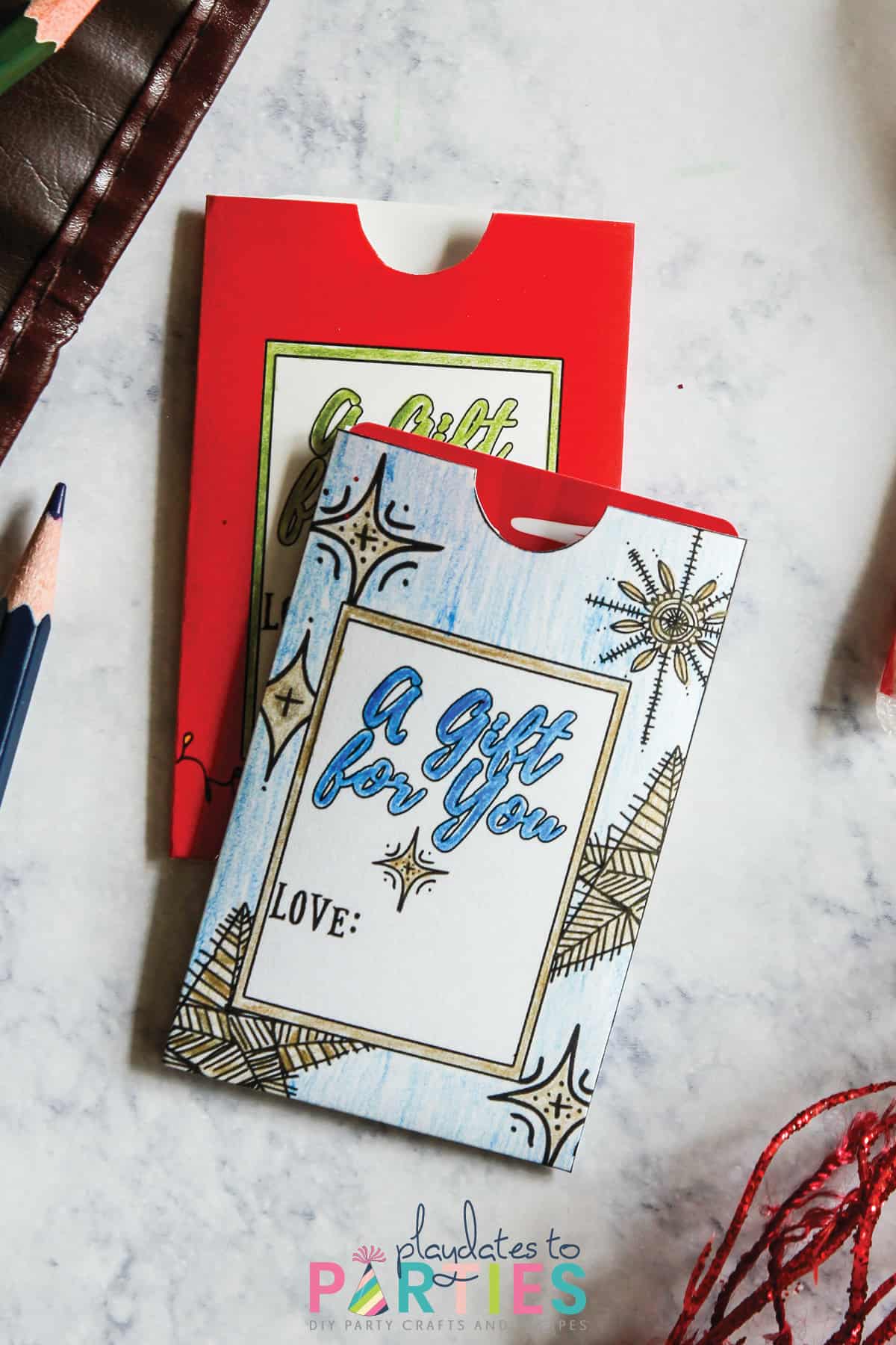 DIY Christmas Gift Card Holder (Coloring Pages)