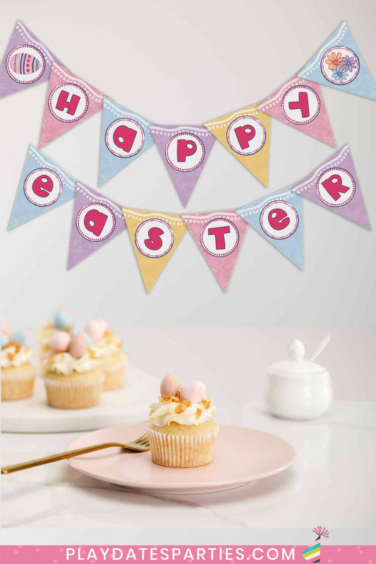 Easter Banner - Watercolor Pastels (Pre-Filled)