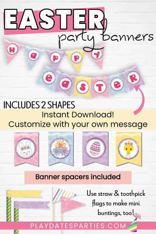 Easter Party Banner (Editable)