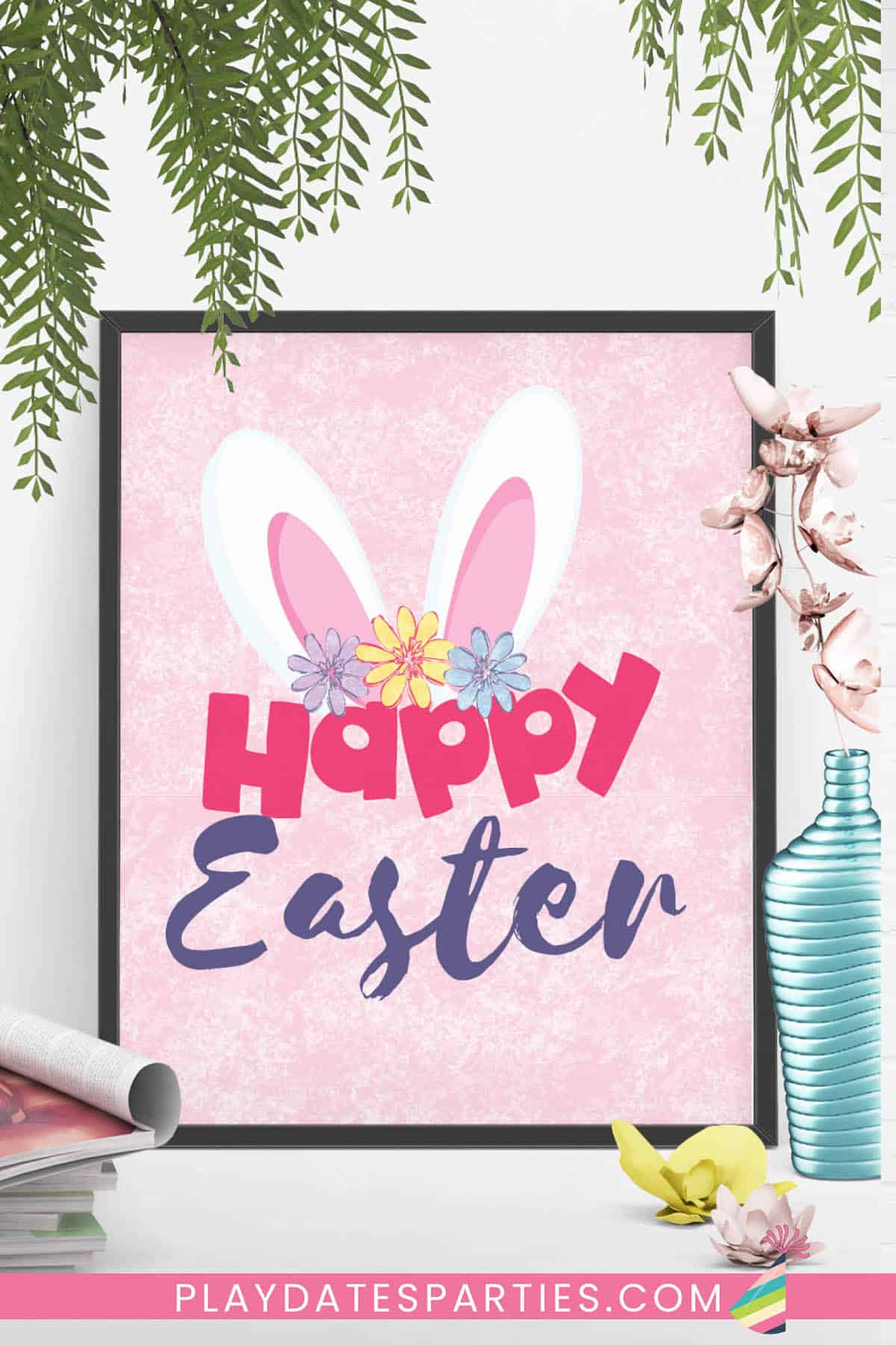 Boho Happy Easter Art Print