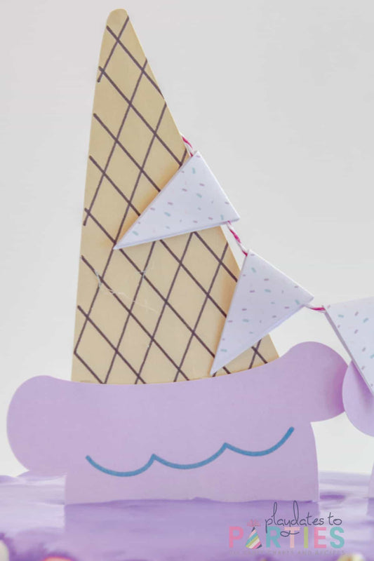 Melted Ice Cream Cone Cake Topper (SVG + Printable)