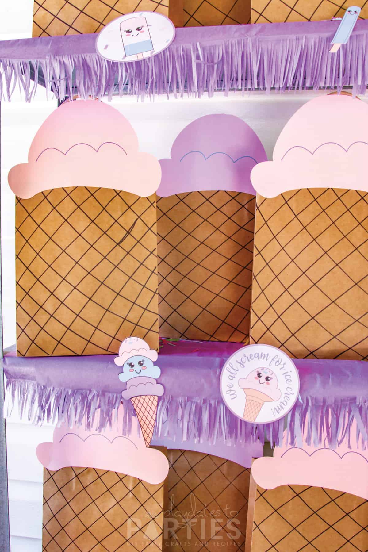 DIY Ice Cream Party Favor Bag Toppers (SVG + Printable)