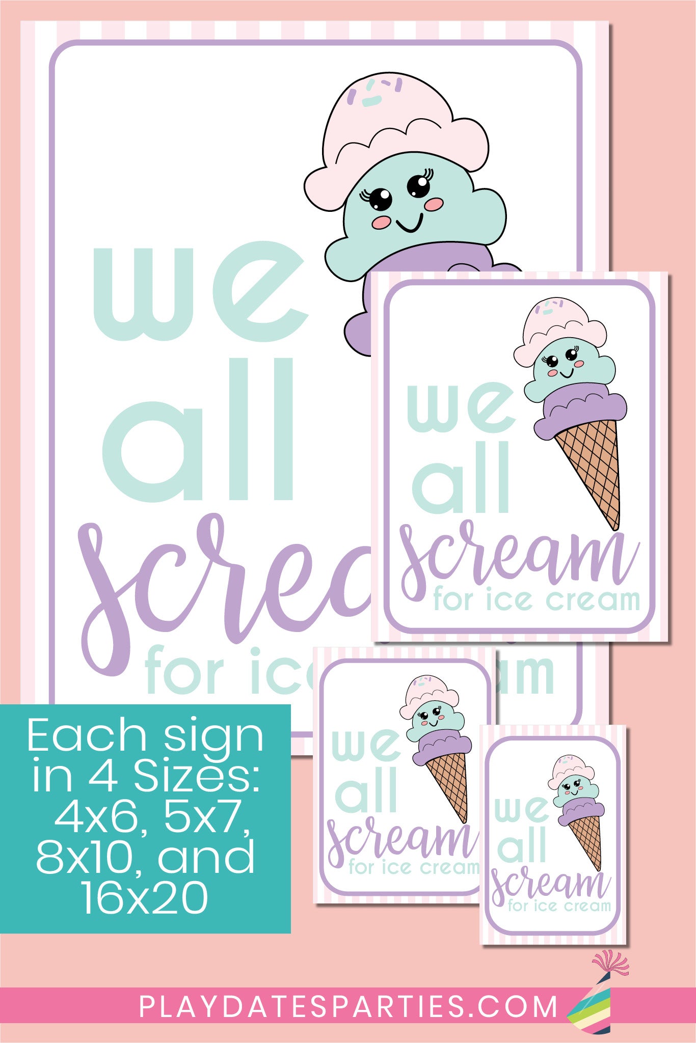 Ice Cream Party Signs