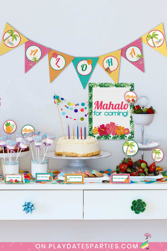 Luau Party Printables (Lite Package with Triangle Banners)
