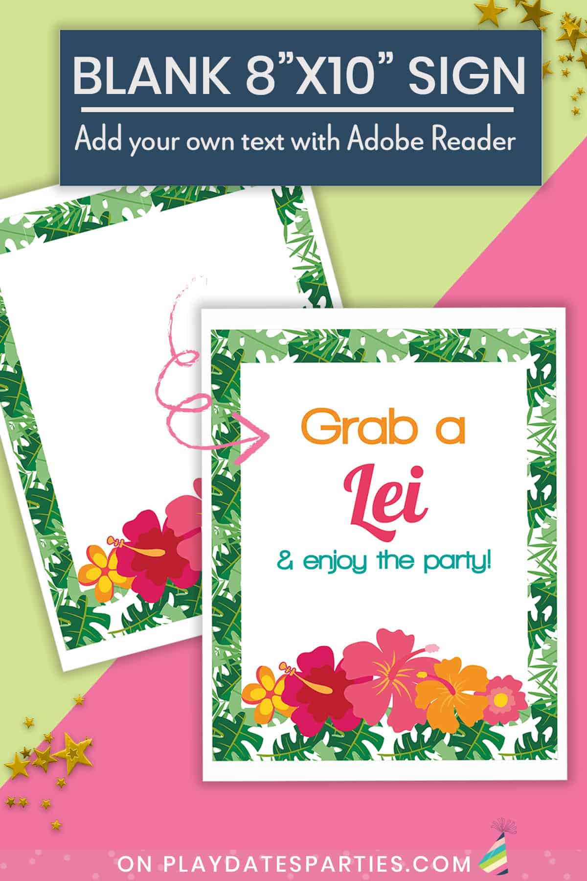 Luau Party Printables (Lite Package with Triangle Banners)