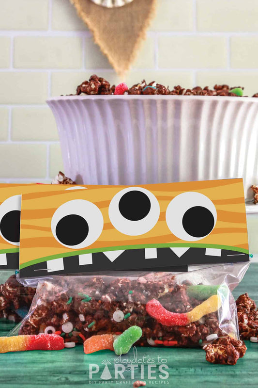 Silly Monster Halloween Treat Bag Toppers