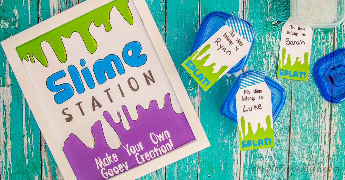 Slime Party Signs & Tags