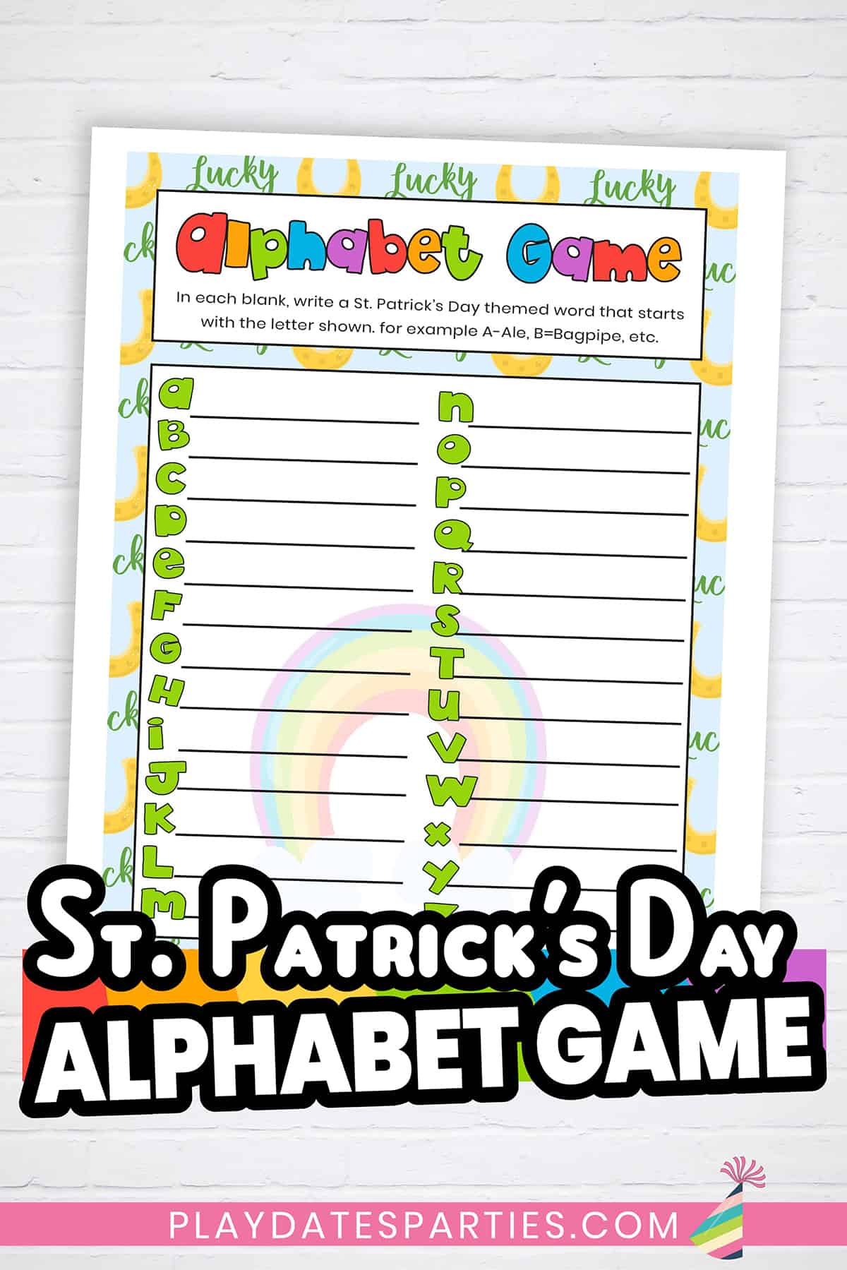 St. Patrick's Day Alphabet Game