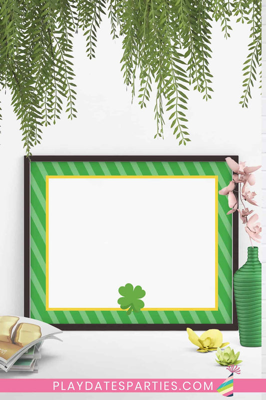 Blank St. Patrick's Party Sign (Editable - Instant Download)