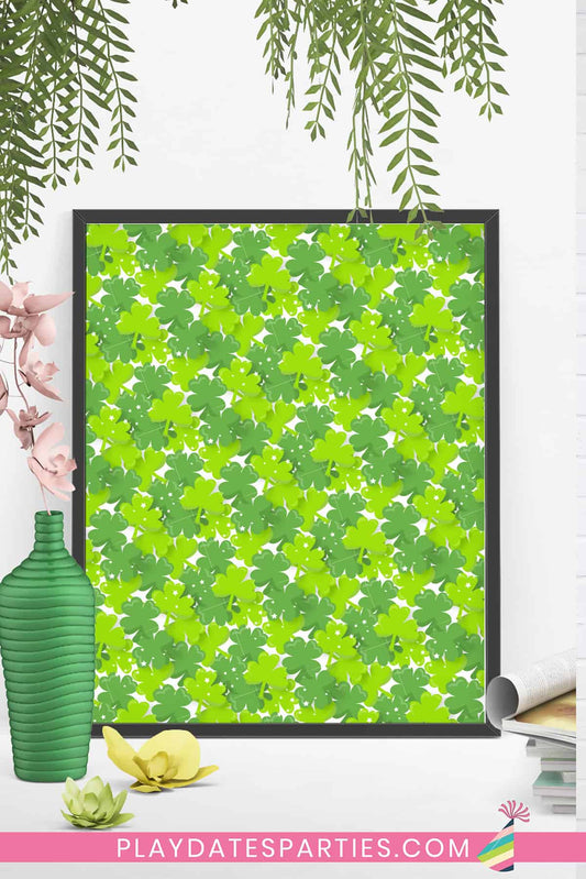 St. Patrick's Day Clover Pattern Art Print