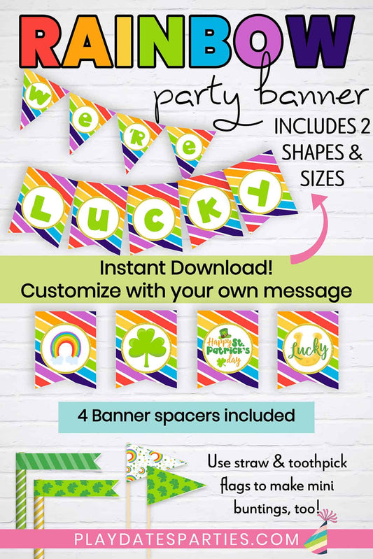 St. Patrick's Day Rainbow Party Banner