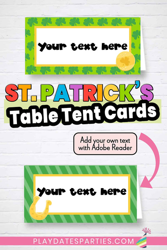 St. Patrick's Day Buffet Food Labels/Table Tent Cards