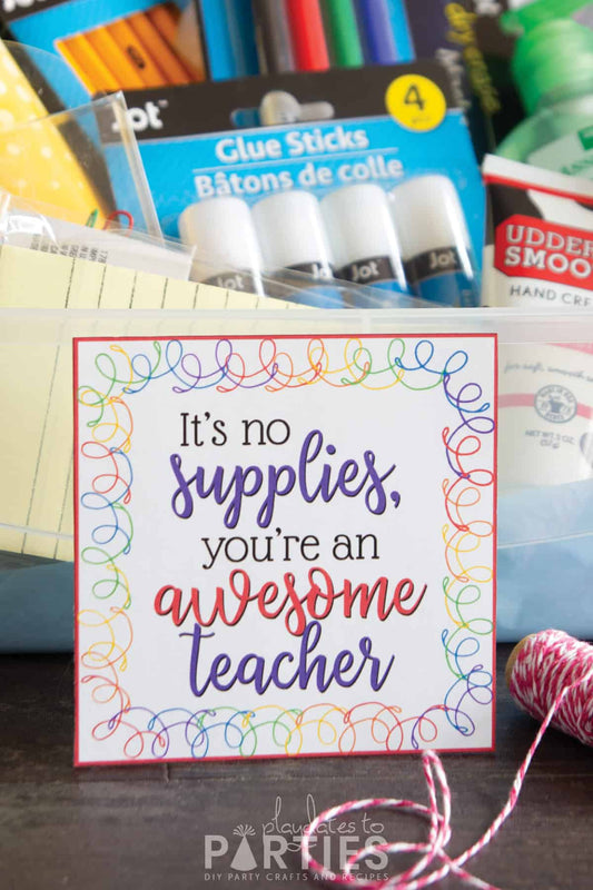 Teacher Supplies Gift Tag (Teacher Appreciation Gift)