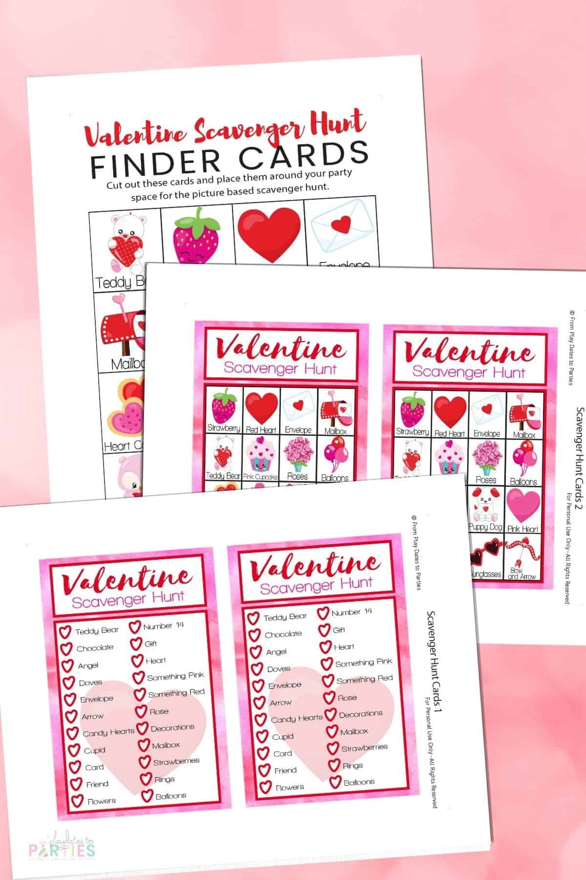 Valentine's Day Scavenger Hunt Cards