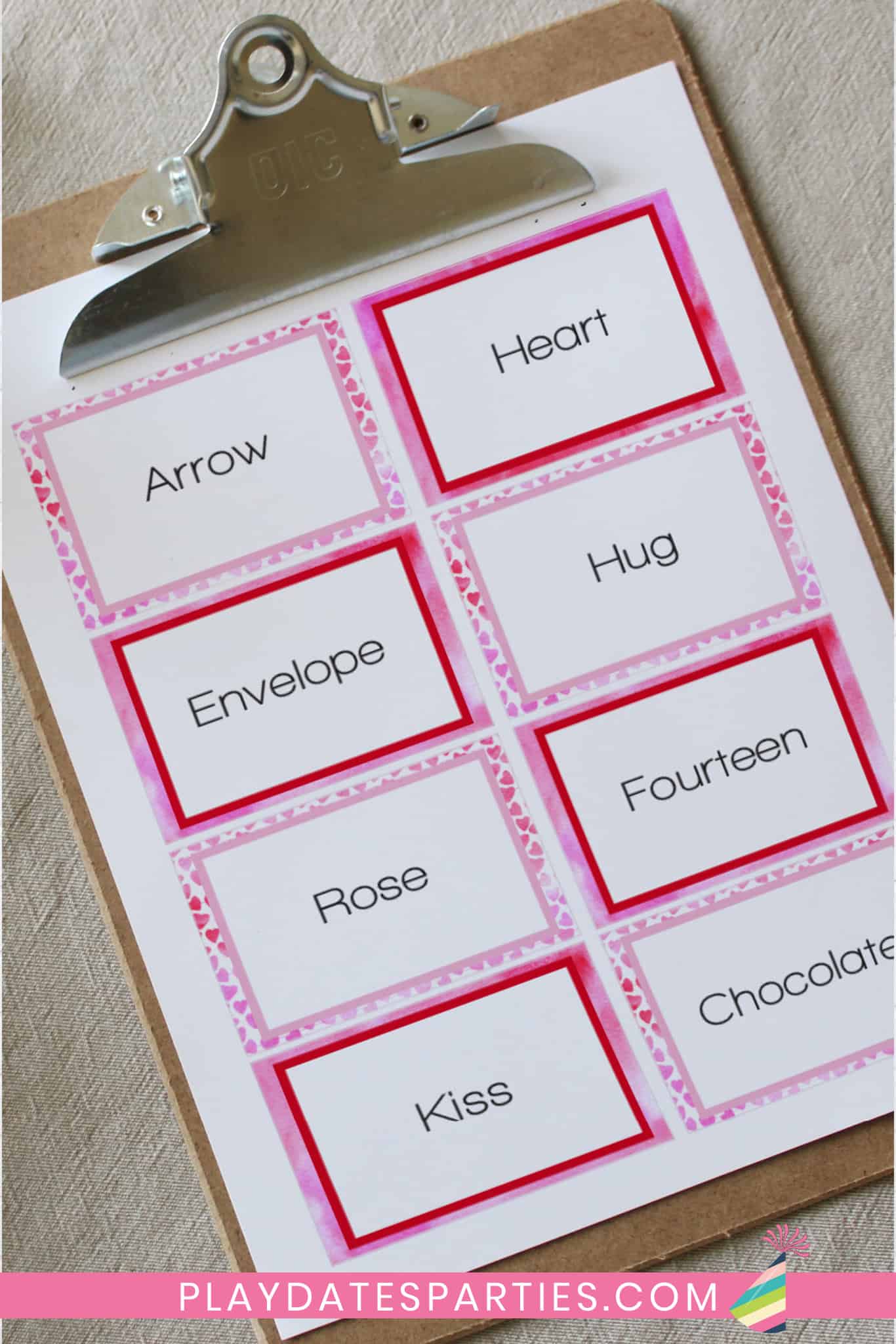 Printable Valentine's Day Charades Cards