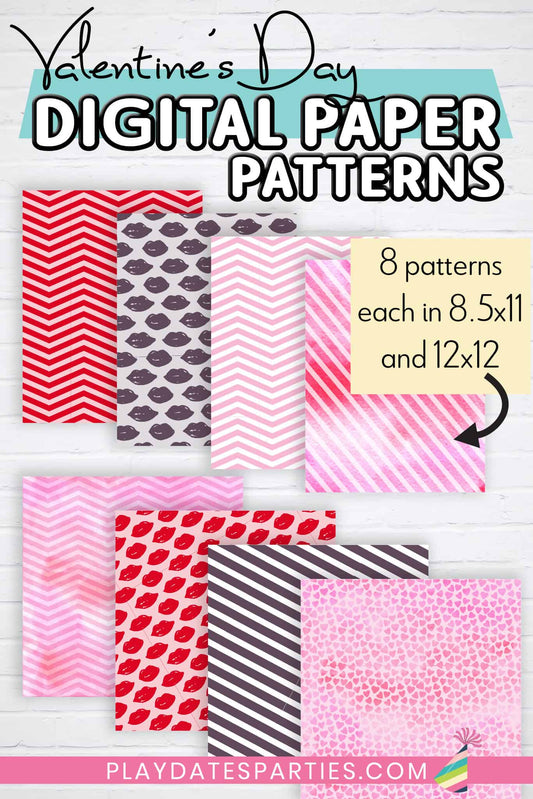 Valentine's Day Digital Paper Patterns