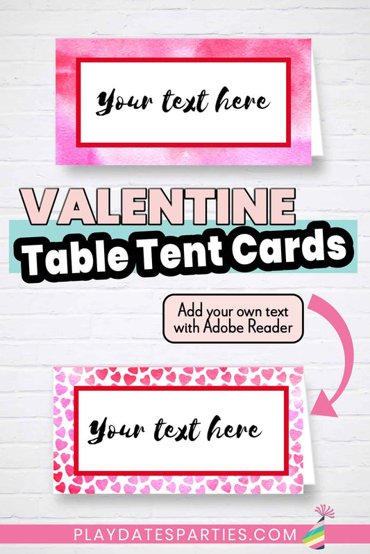 Valentine's Day Buffet Food Labels/Table Tent Cards