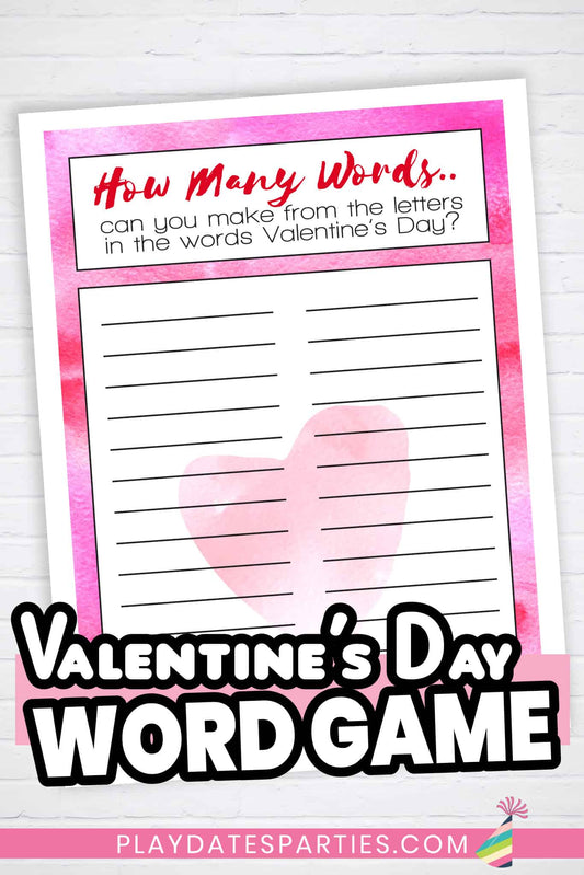 Valentine's Day Word Race Game