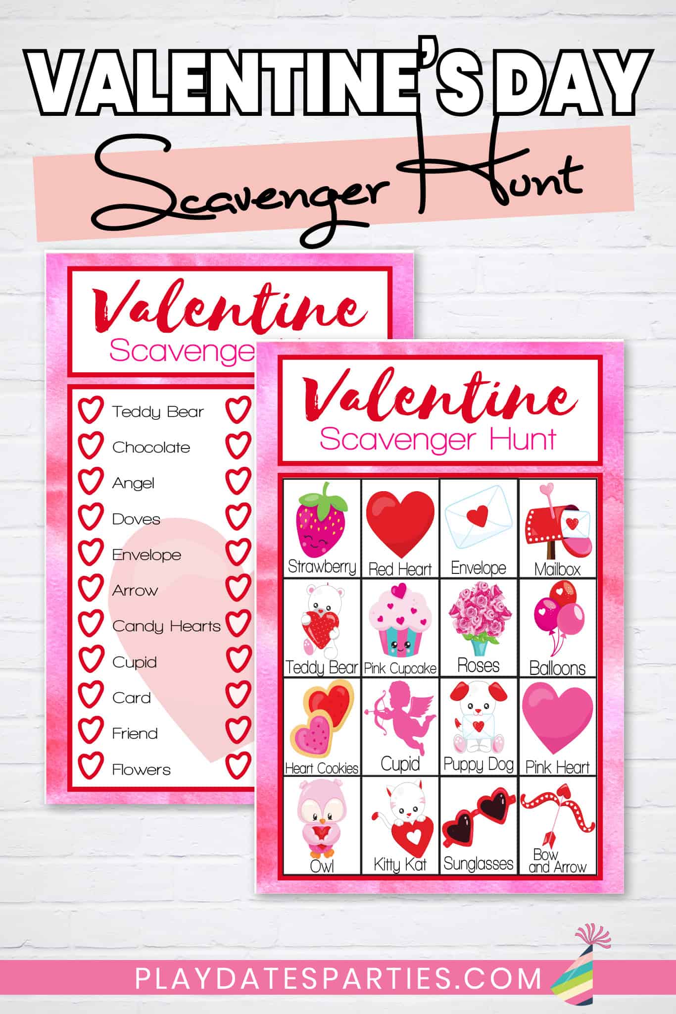 Valentine's Day Scavenger Hunt Cards